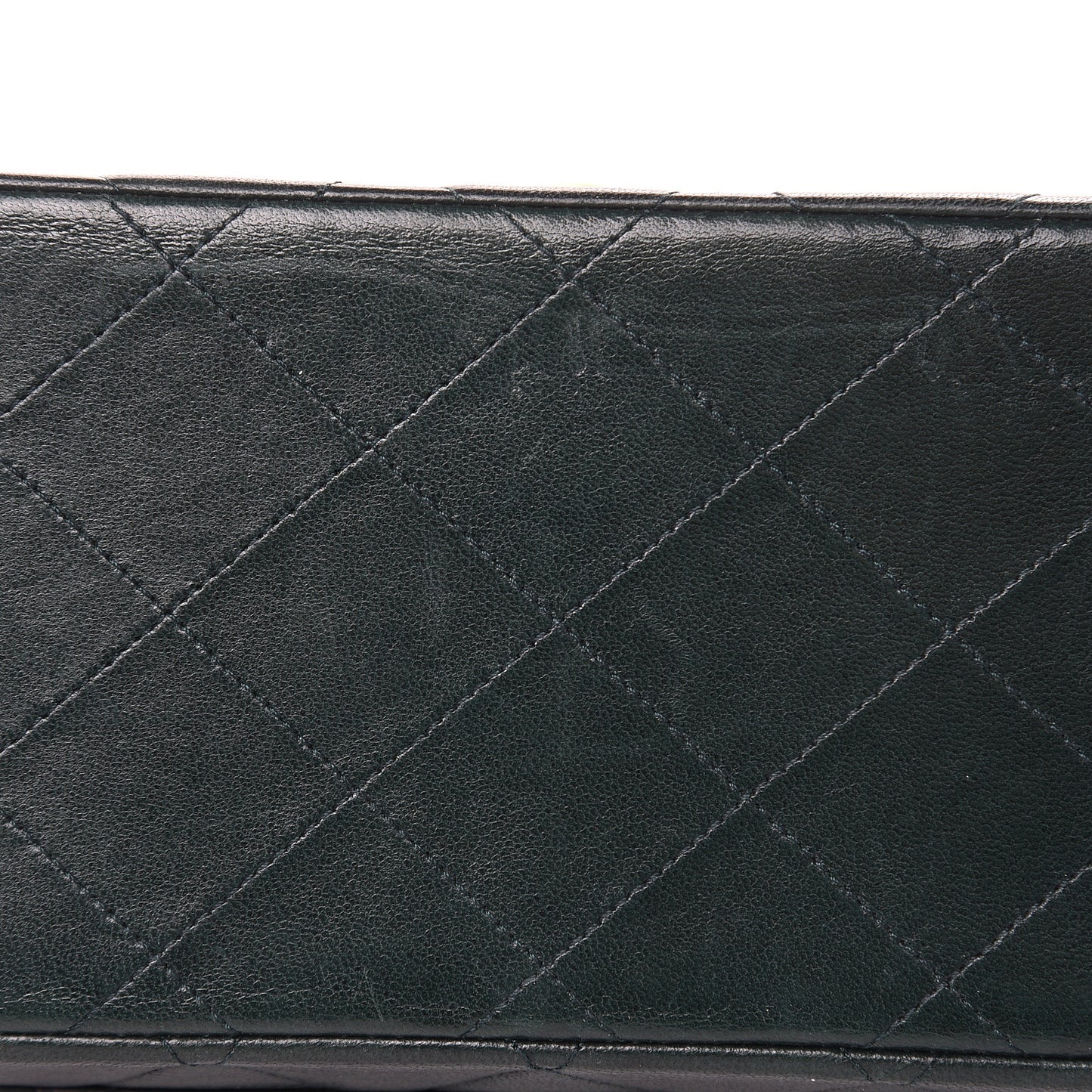 Lambskin Quilted XL Jumbo Single Flap Green