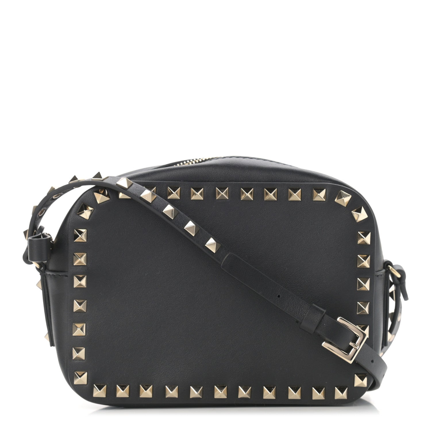 Valentino Garavani Calfskin Rockstud Camera Crossbody Bag Black 1 of 10