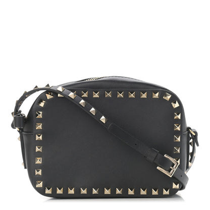 Valentino Garavani Calfskin Rockstud Camera Crossbody Bag Black 1 of 10
