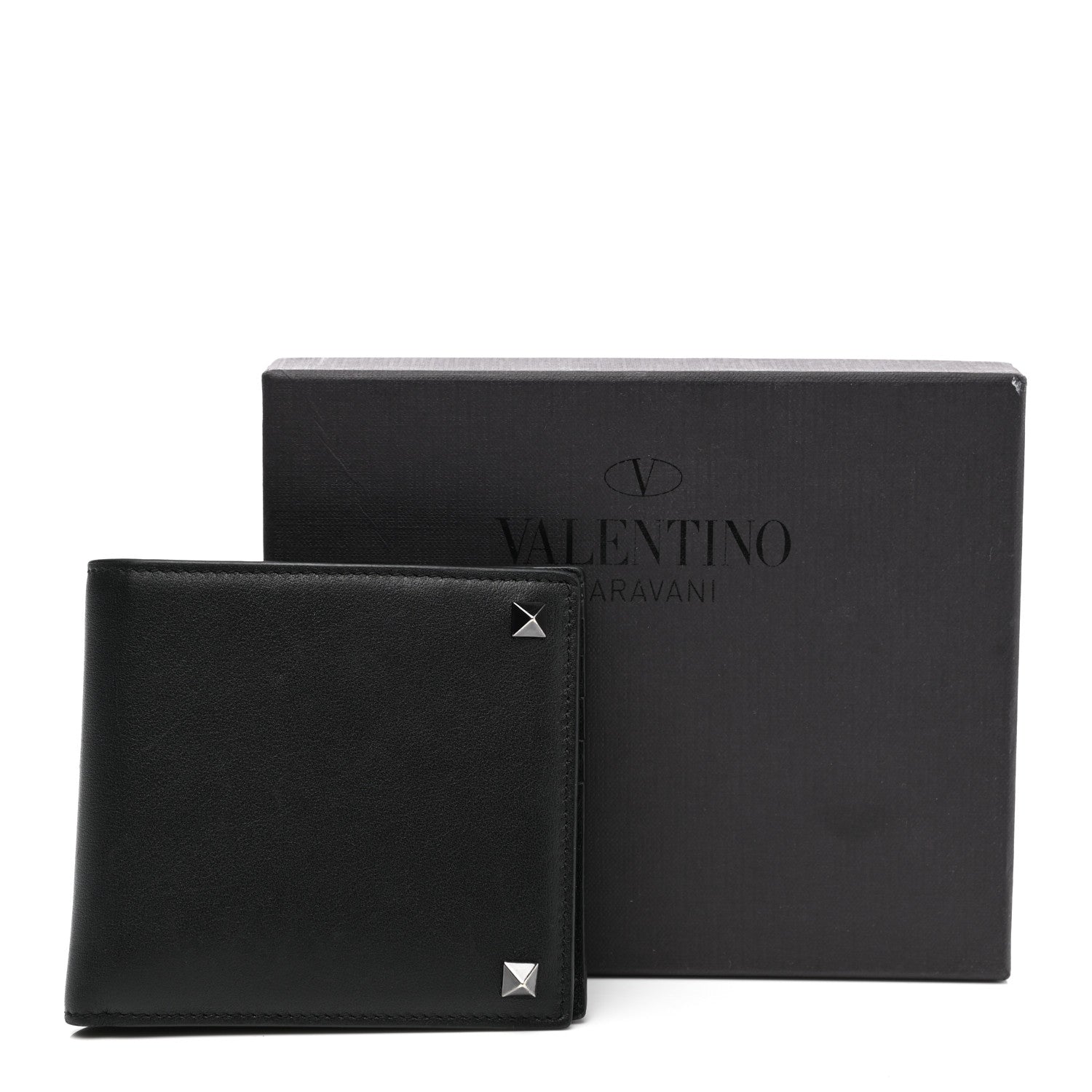 Valentino Garavani Vitello Rockstud Bi-Fold Wallet Black 7 of 9