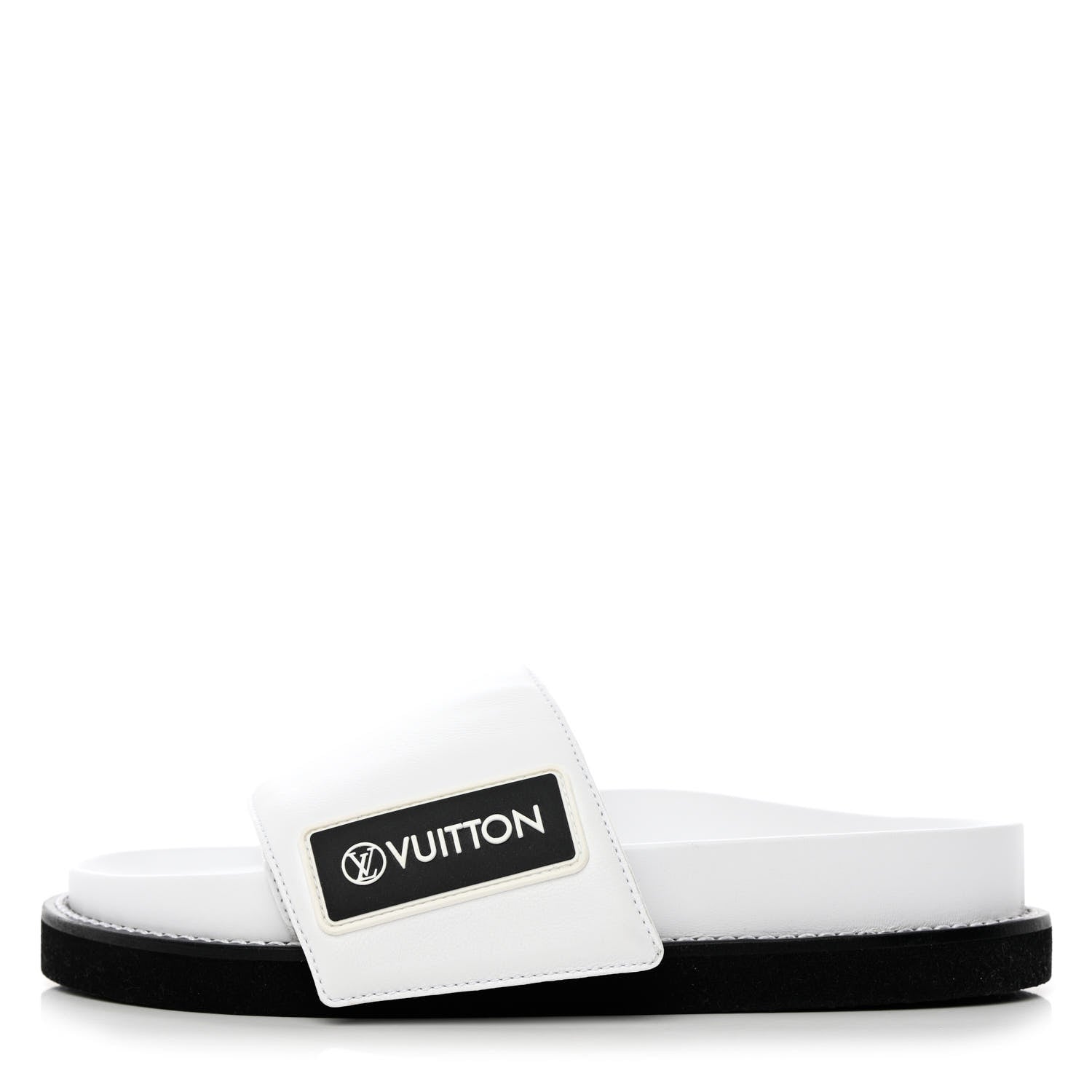 Louis Vuitton Calfskin Sunset Flat Mule Sandals 37 White 1 of 18