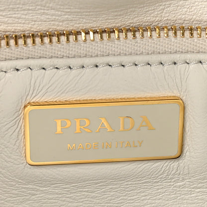 Prada Nappa Triangle Quilted Medium Patchwork System Flap Bag White 6 of 9
