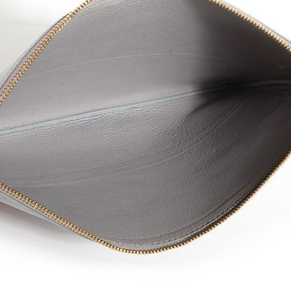 Celine Lambskin Bi-Color Solo Clutch Pouch Grey Tan 5 of 9