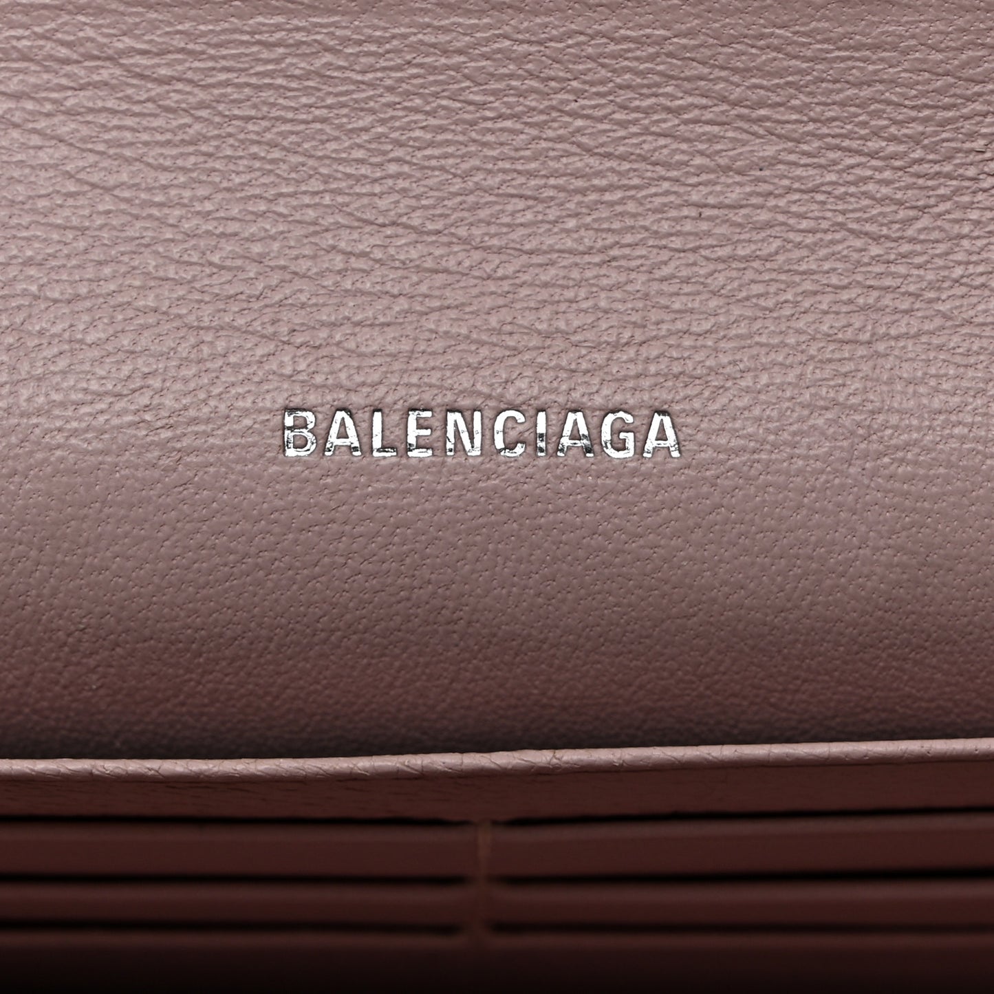 Calfskin Logo Cash Thin Money Wallet Light Rose Black