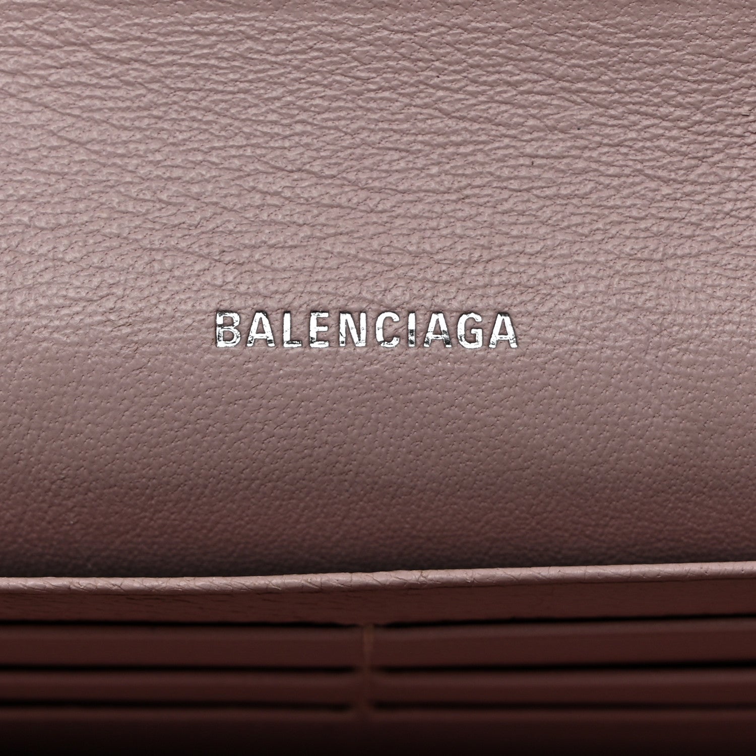 Balenciaga Calfskin Logo Cash Thin Money Wallet Light Rose Black 6 of 12