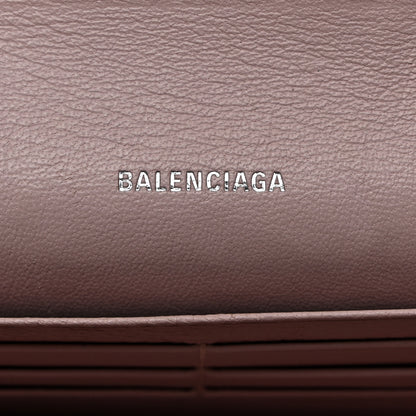 Balenciaga Calfskin Logo Cash Thin Money Wallet Light Rose Black 6 of 12