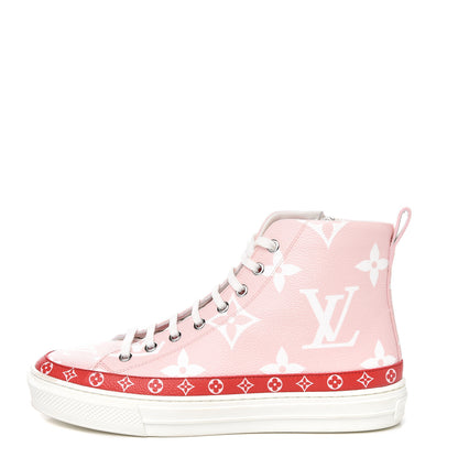 Louis Vuitton Monogram Giant Stellar Sneaker Boots 37 Rose Rouge 1 of 8