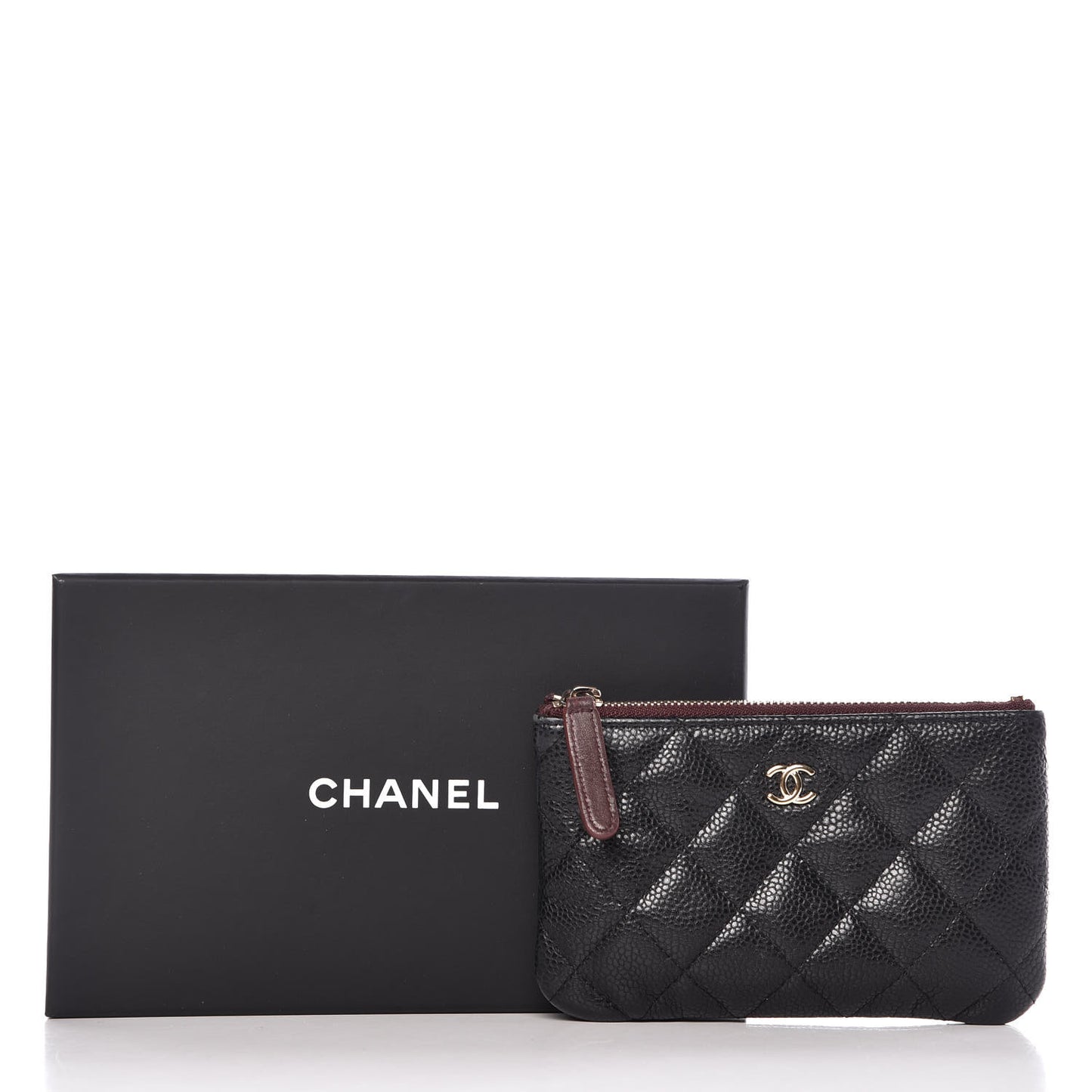 Caviar Quilted Small Cosmetic Case Black