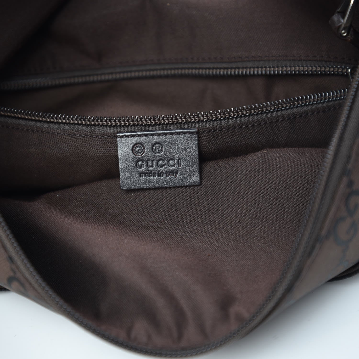 Gucci Nylon Monogram Extra Large Satchel Dark Brown 6 of 18