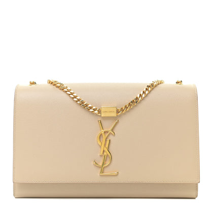 Saint Laurent Grain De Poudre Medium Monogram Kate Satchel Nude Powder 1 of 13