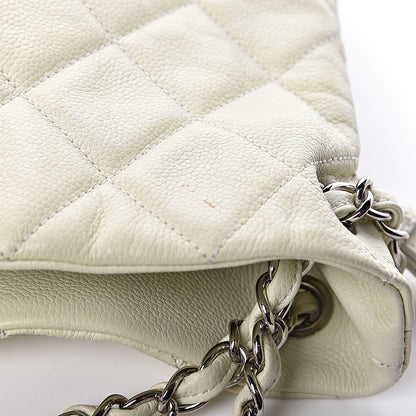 Chanel Caviar Quilted Expandable Zip Shoulder Bag White 11 of 15