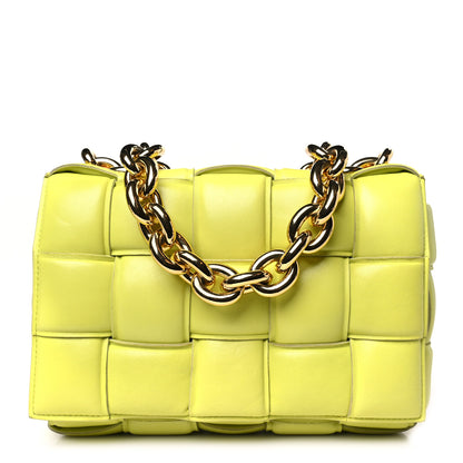 Bottega Veneta Lambskin Maxi Intreccio Padded Chain Cassette Crossbody Bag Seagrass 1 of 9