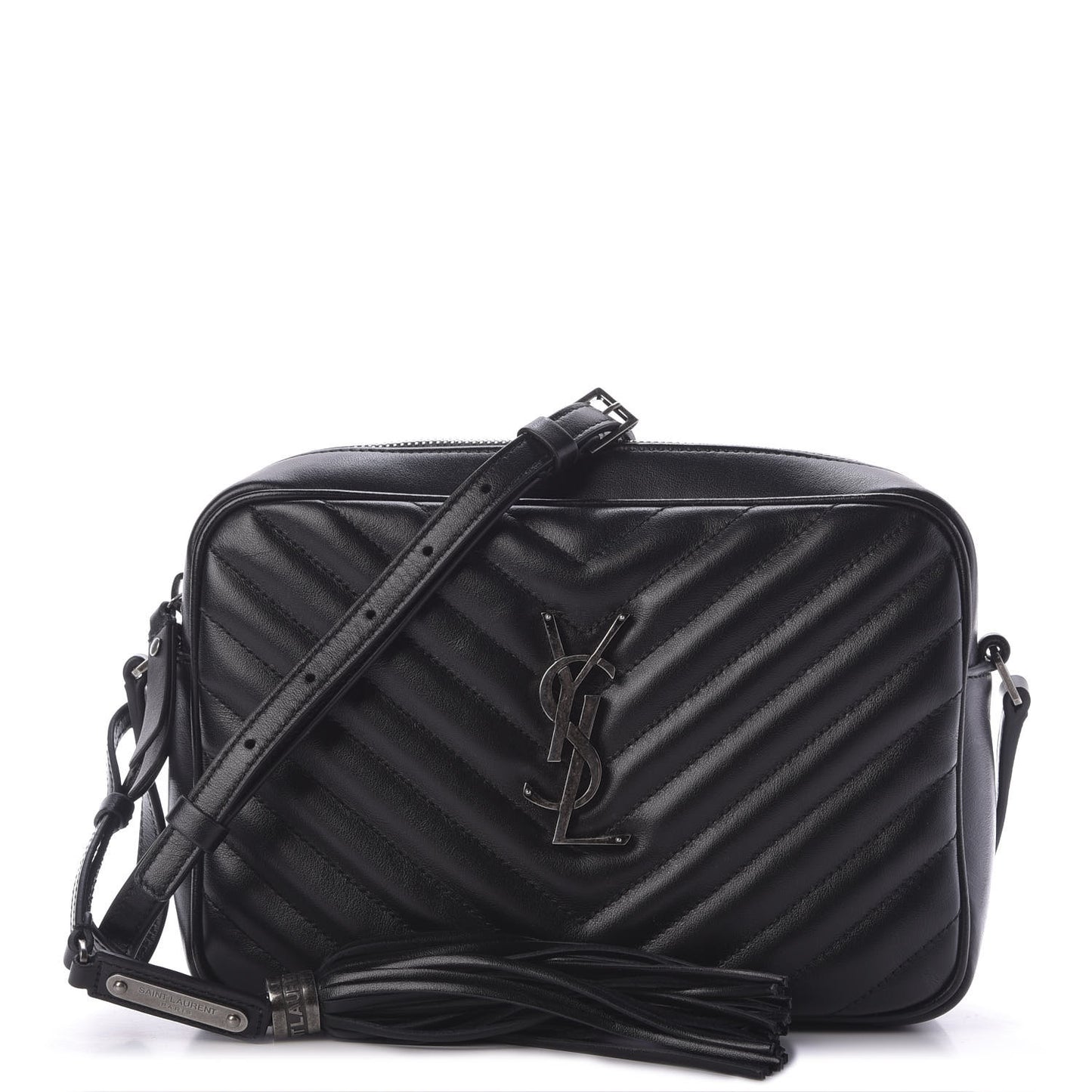 Calfskin Matelasse Monogram Lou Camera Bag Black