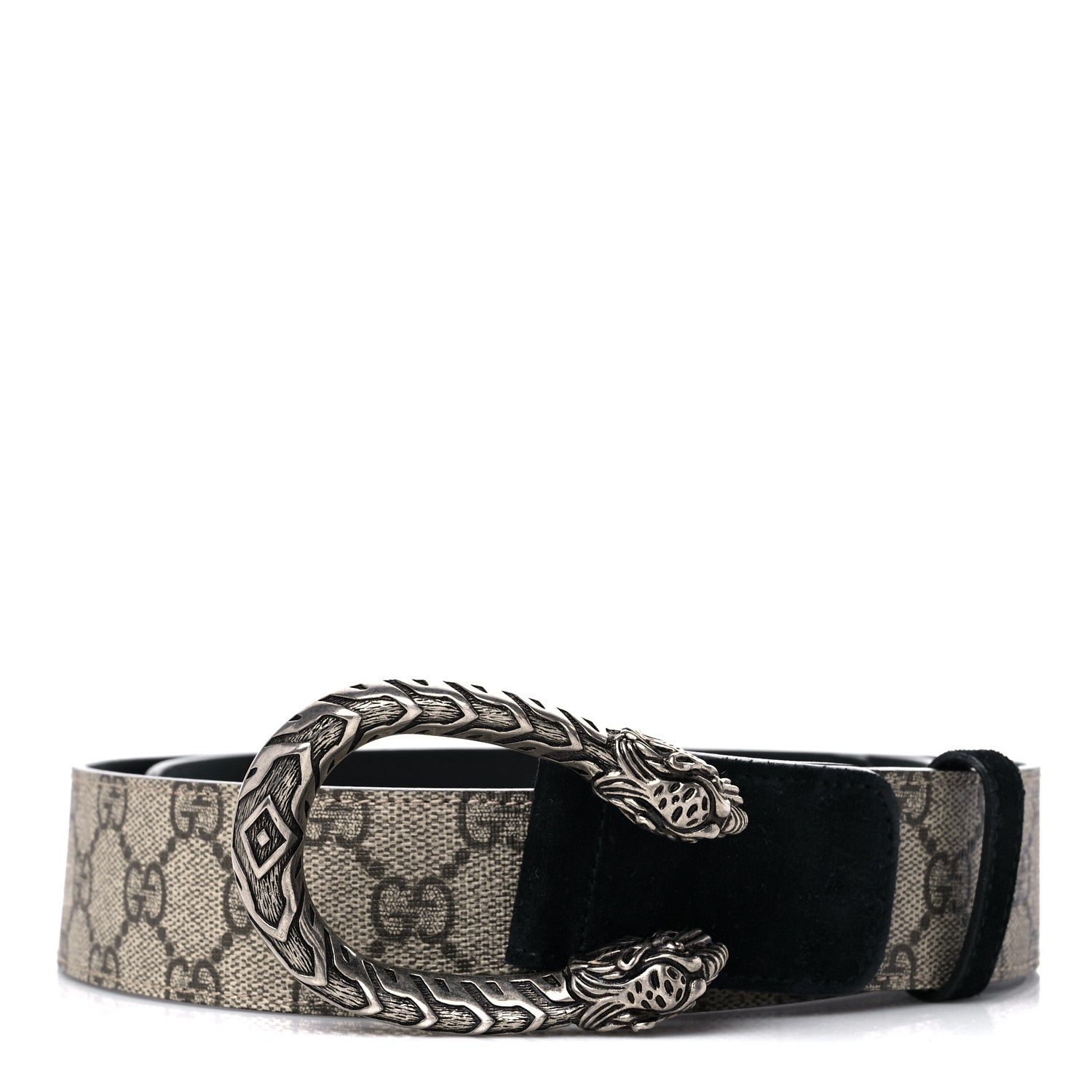 Gucci GG Supreme Monogram Suede Dionysus 40mm Belt 90 36 Beige Black 1 of 7