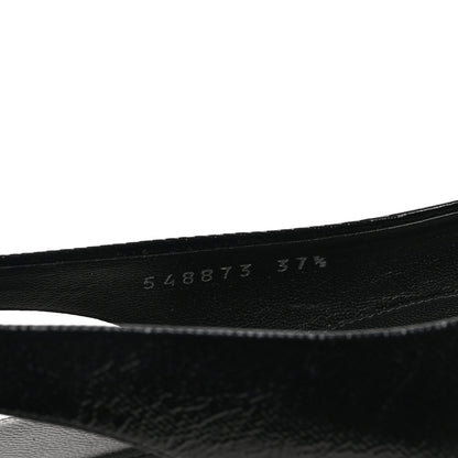 Balenciaga Coated Calfskin BB Knife Pointy Toe Slingback Flats 37.5 Black 8 of 10