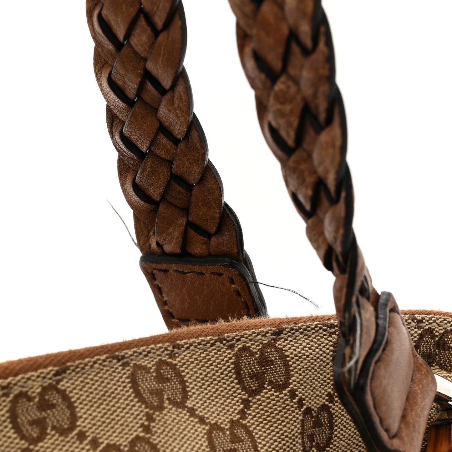 Monogram Bamboo Bar Medium Tote Brown