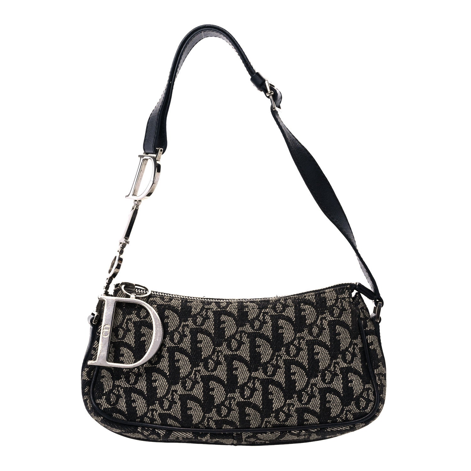 Christian Dior Monogram Shoulder Bag Pochette Blue 1 of 14