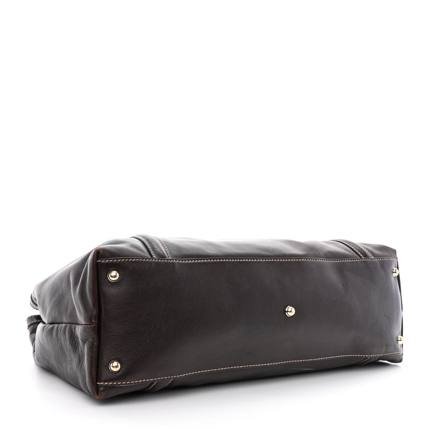 Calfskin Medium Britt Tote Dark Brown