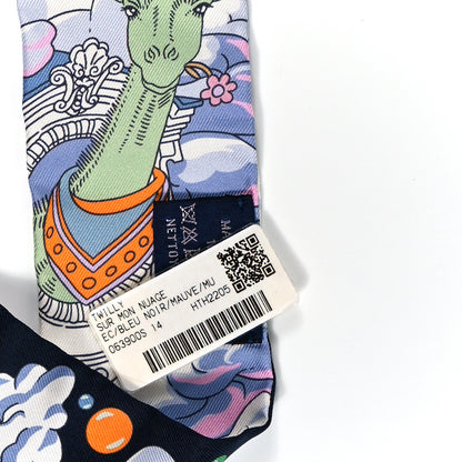 Hermes Silk Sur Mon Nuage Twilly Bleu Black Mauve 3 of 4