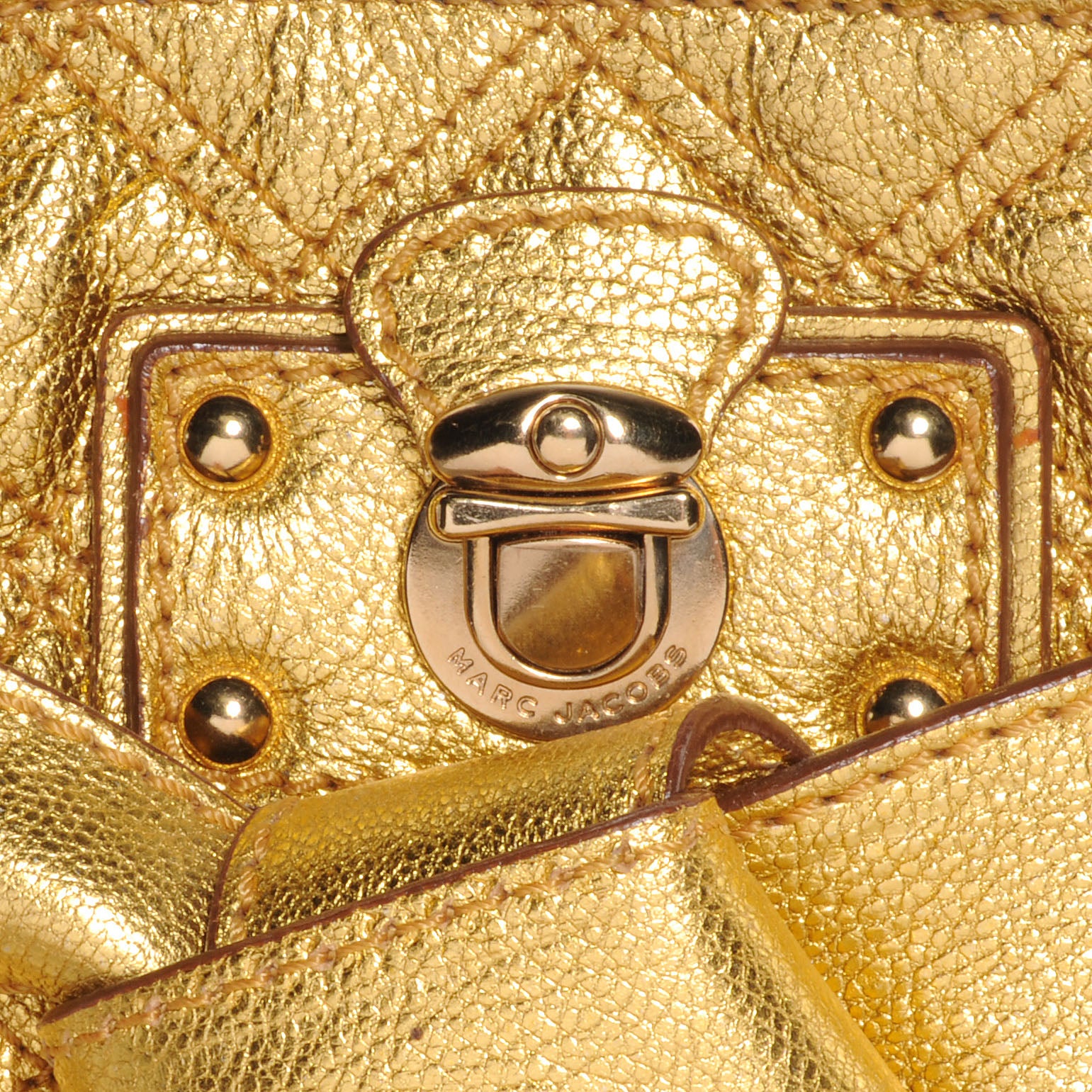 Marc Jacobs Quilted Leather Kristina Metallic Gold 8 of 9