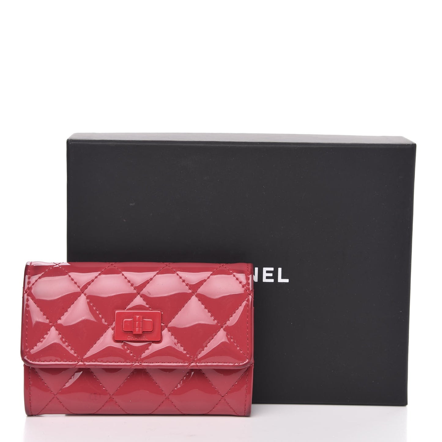 Patent Quilted Reissue Flap Card Holder Pink