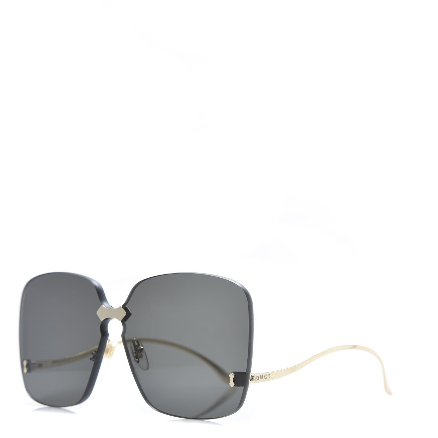 Gucci Metal Rimless Sunglasses GG0352S Gold 1 of 6