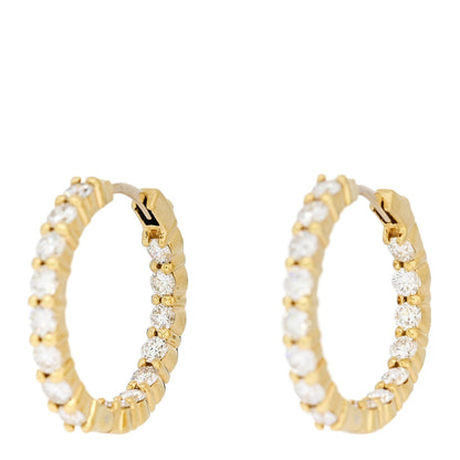 Roberto Coin 18K Yellow Gold Diamond 2.12ctw Inside Out Hoop Earrings 3 of 5