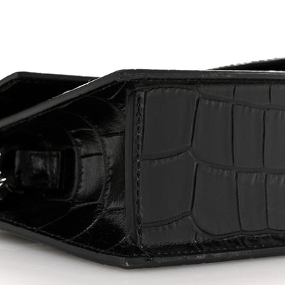 Jacquemus Calfskin Crocodile Embossed Le Grand Bambino Black 8 of 9