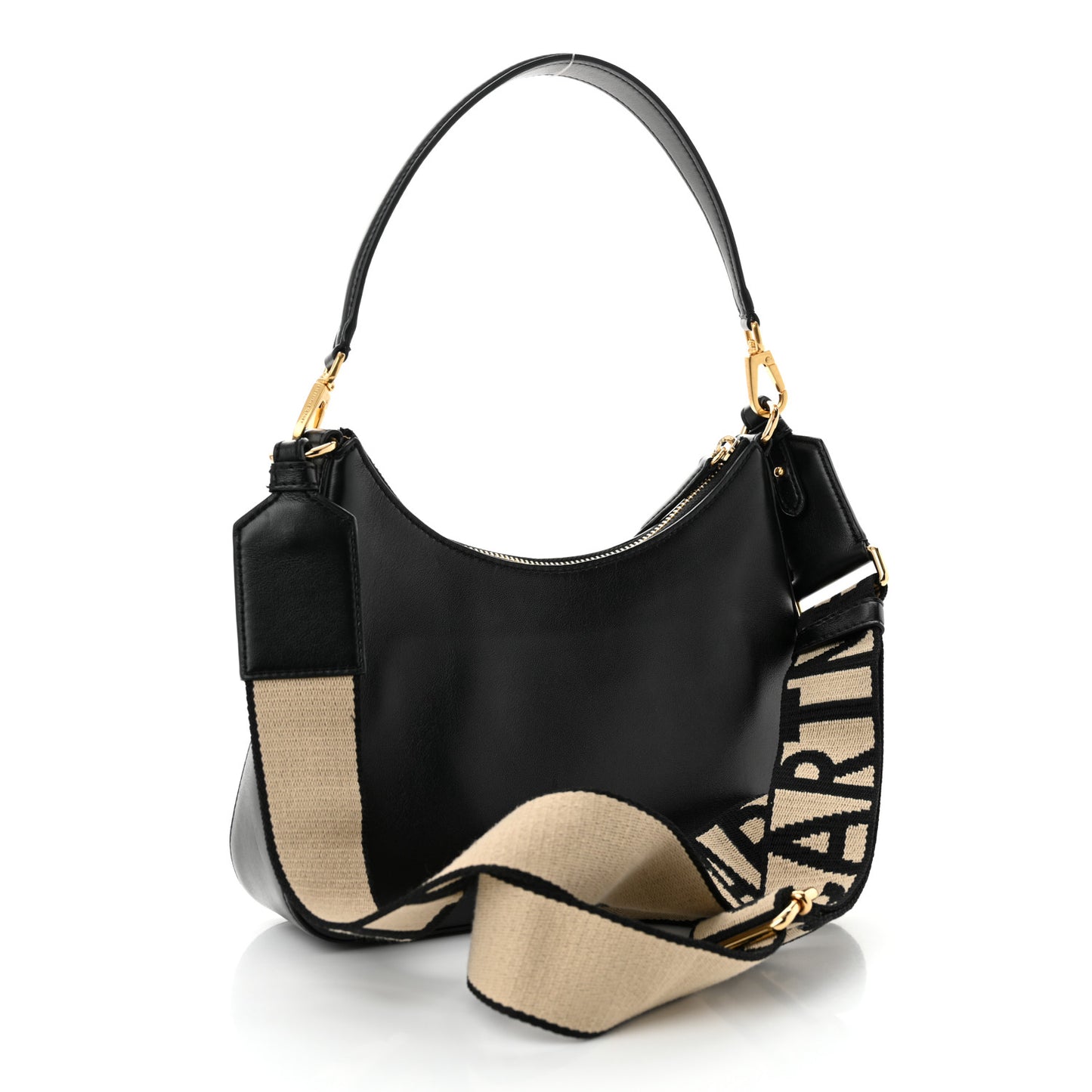 Eco Alter Nappa Perforated Logo Small Shoulder Bag Black
