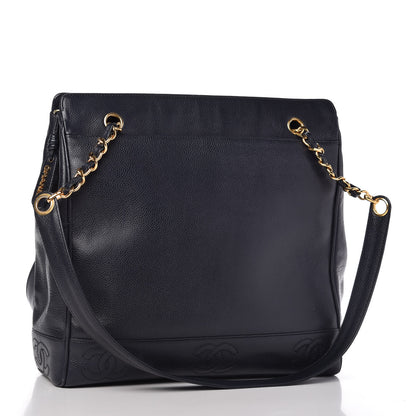 Chanel Caviar CC Shoulder Bag Navy 3 of 10