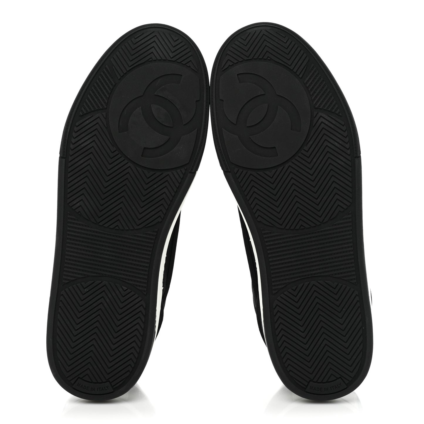 Fabric Womens Logo Sneakers 40.5 Black White