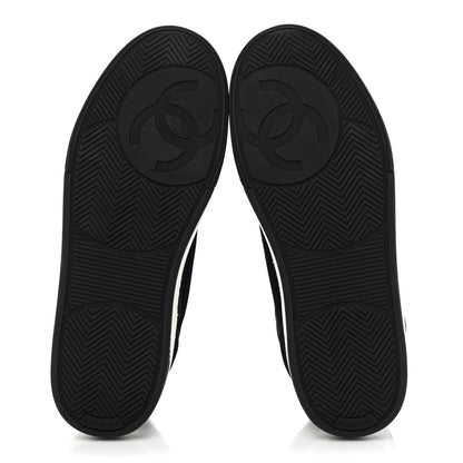 Chanel Fabric Womens Logo Sneakers 40.5 Black White 6 of 10