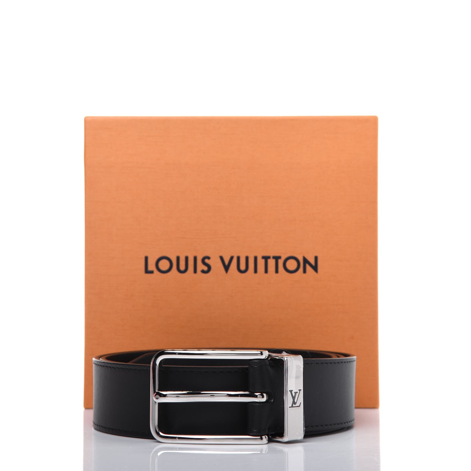 Louis Vuitton Calfskin 35mm Pont Neuf Belt 95 38 Black 9 of 9