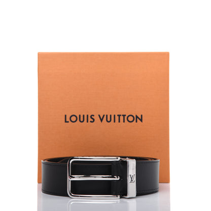 Louis Vuitton Calfskin 35mm Pont Neuf Belt 95 38 Black 9 of 9