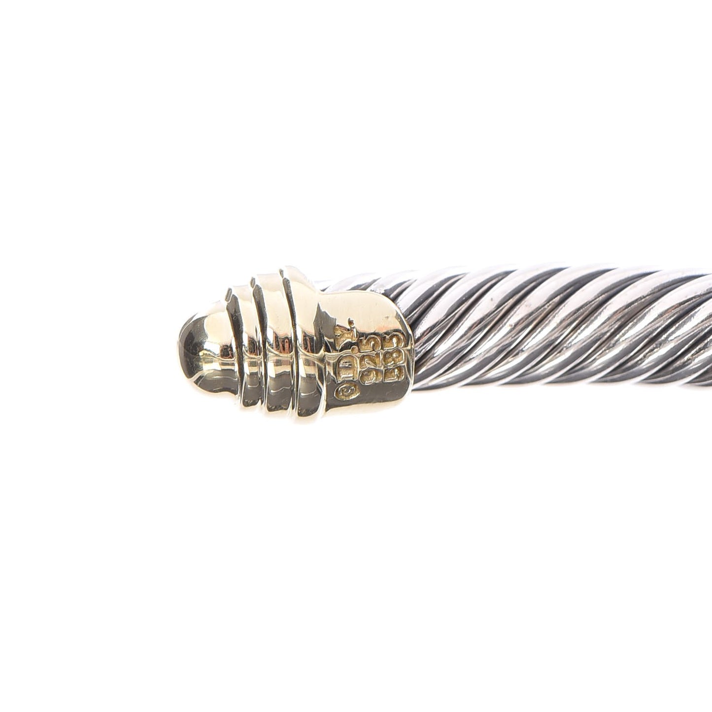 Sterling Silver 14K Yellow Gold 5mm Cable Classics Bracelet