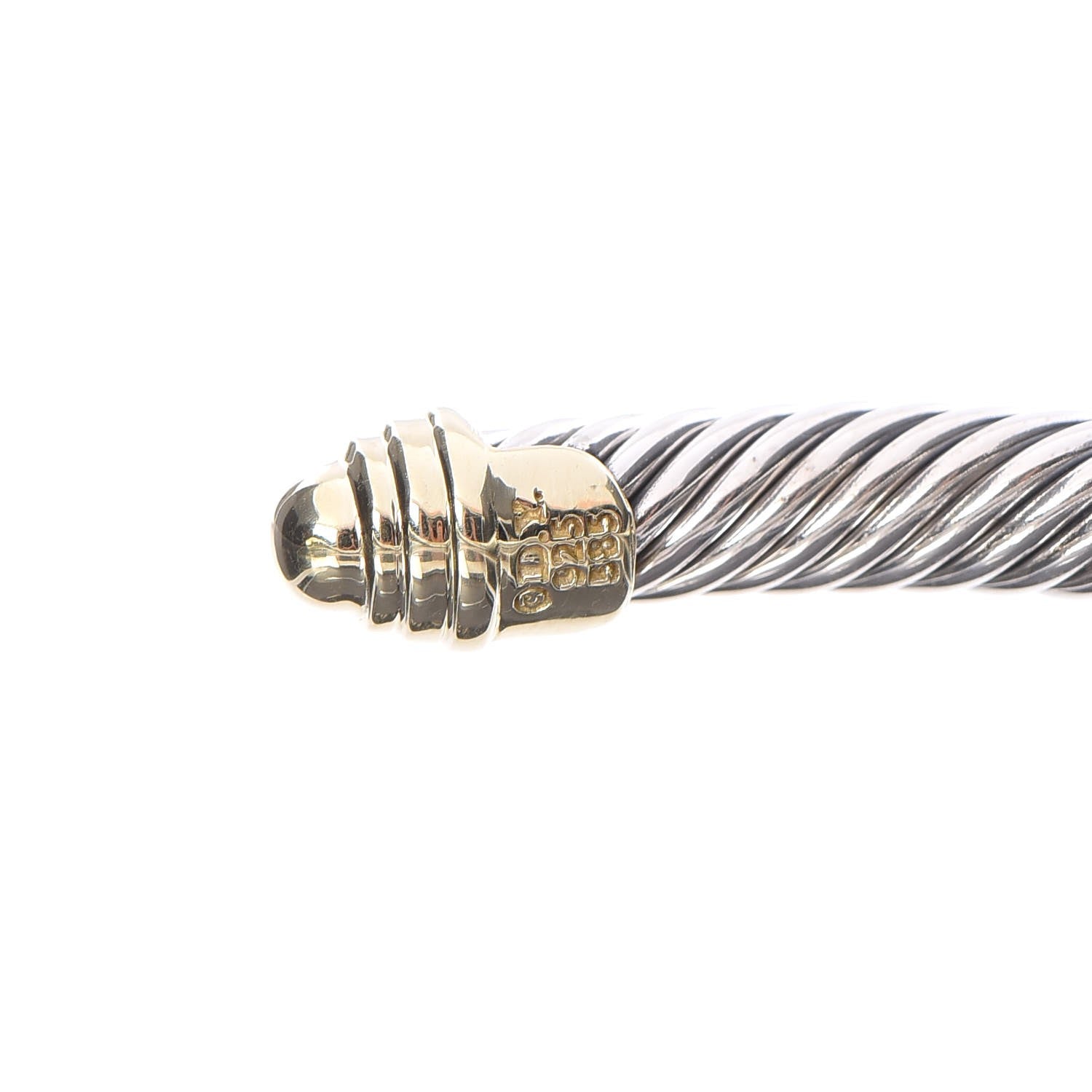 David Yurman Sterling Silver 14K Yellow Gold 5mm Cable Classics Bracelet 4 of 5