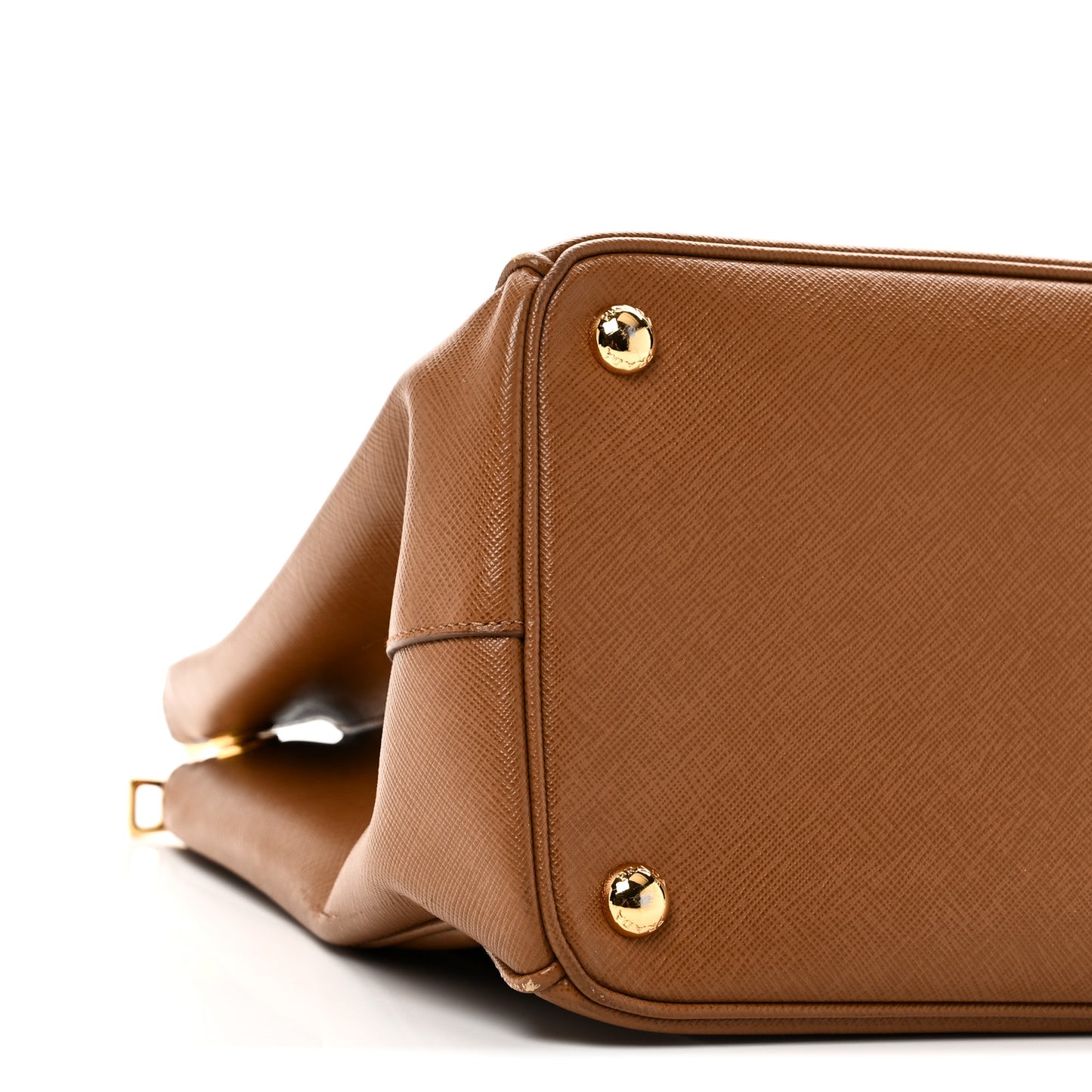 Saffiano Lux Galleria Front Pocket Tote Caramel