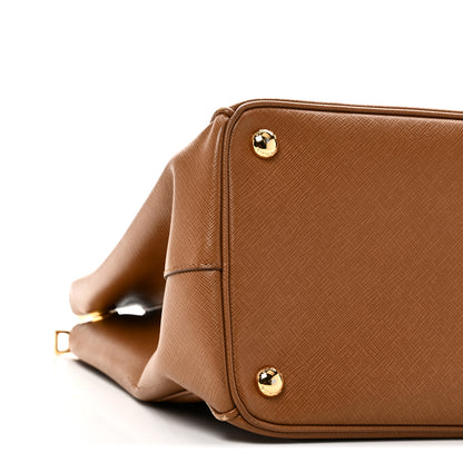 Prada Saffiano Lux Galleria Front Pocket Tote Caramel 9 of 11