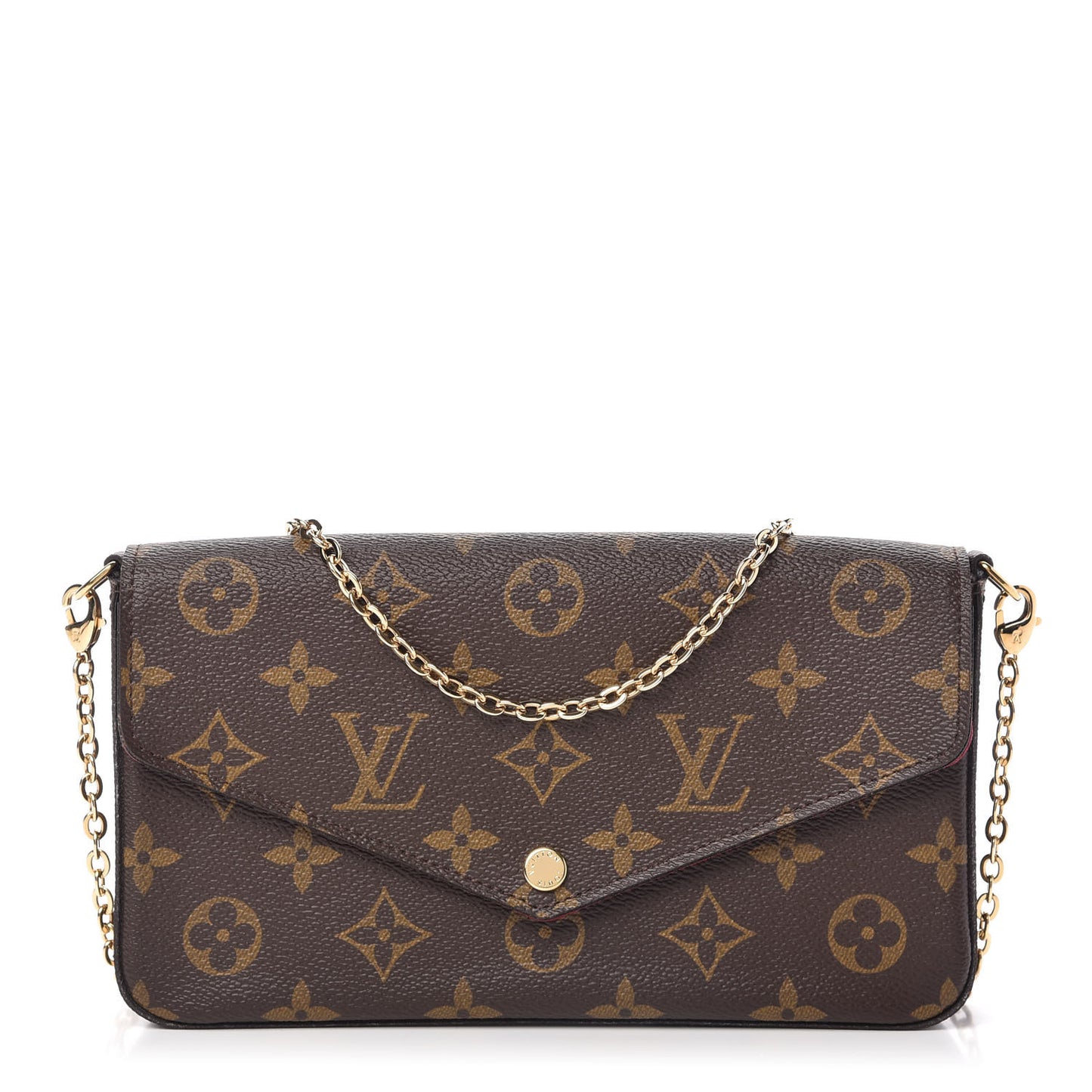 Monogram Pochette Felicie Chain Wallet Fuchsia