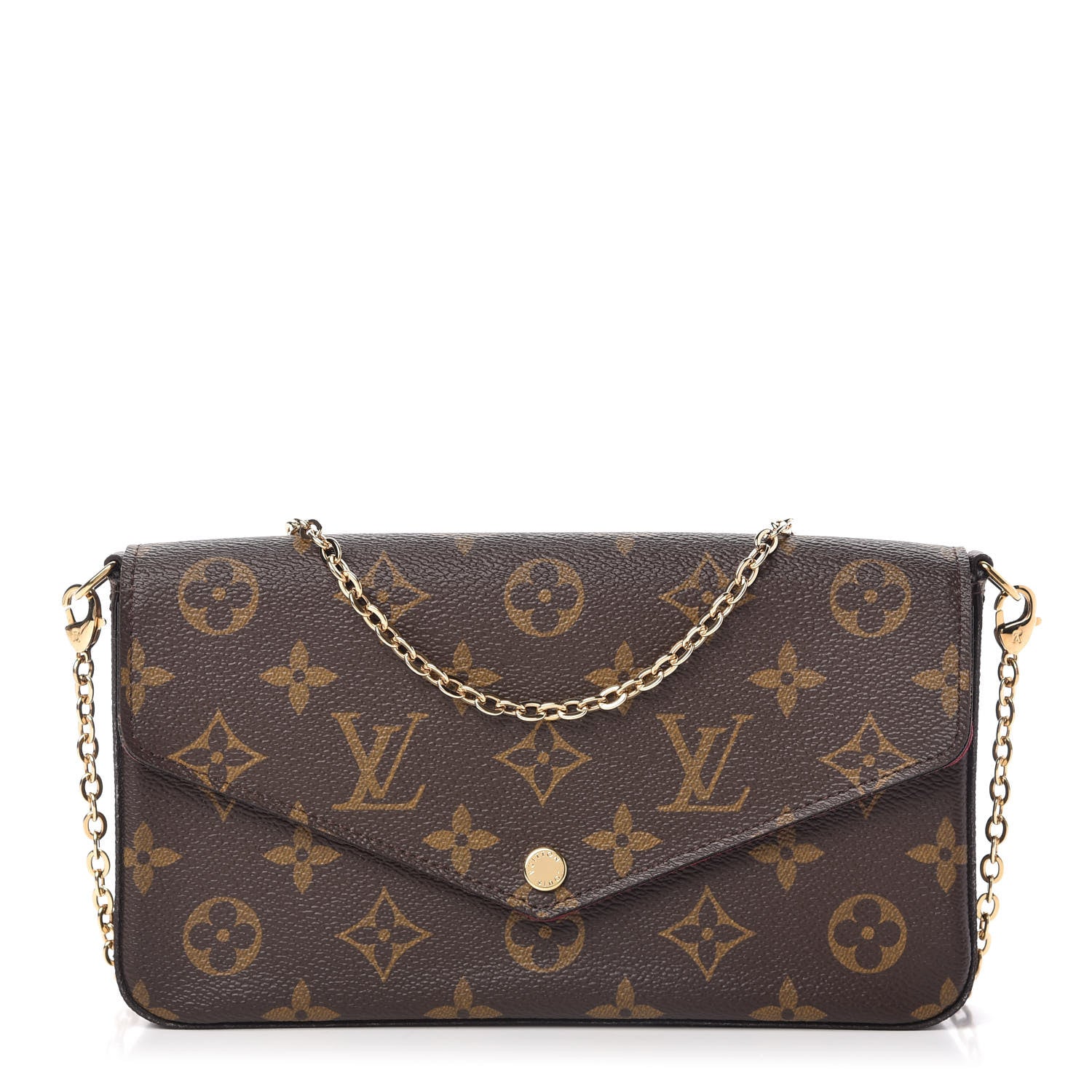 Louis Vuitton Monogram Pochette Felicie Chain Wallet Fuchsia 1 of 11