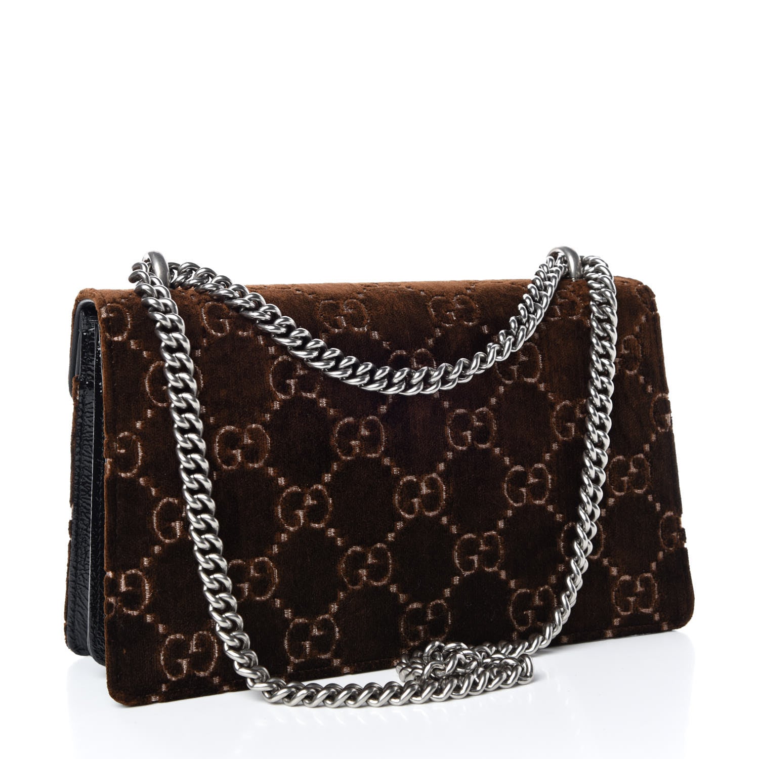 Gucci Velvet Skipper GG Monogram Small Dionysus Shoulder Bag Brown Black 3 of 9