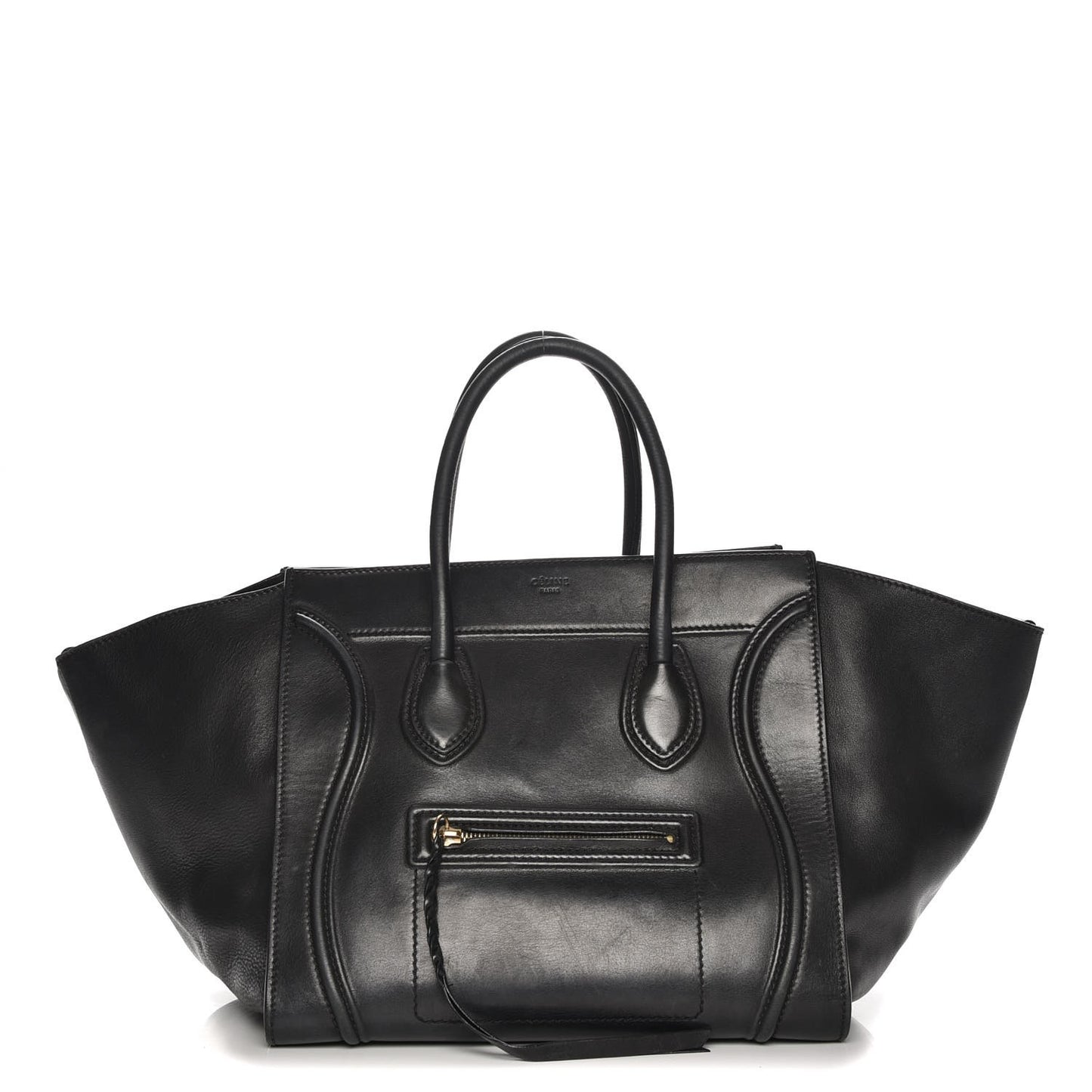 Smooth Calfskin Medium Phantom Luggage Black