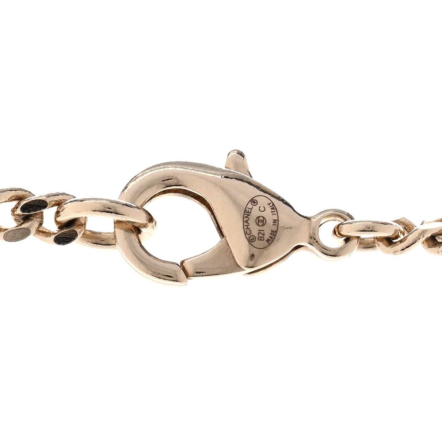 Crystal Dog Tag Charm Necklace Gold