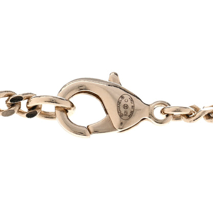 Chanel Crystal Dog Tag Charm Necklace Gold 5 of 6