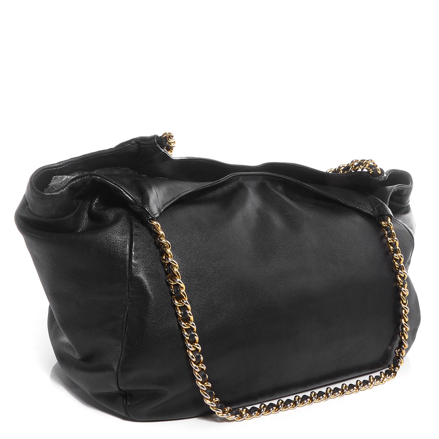 Soft Calf Chain Tote Nero Black