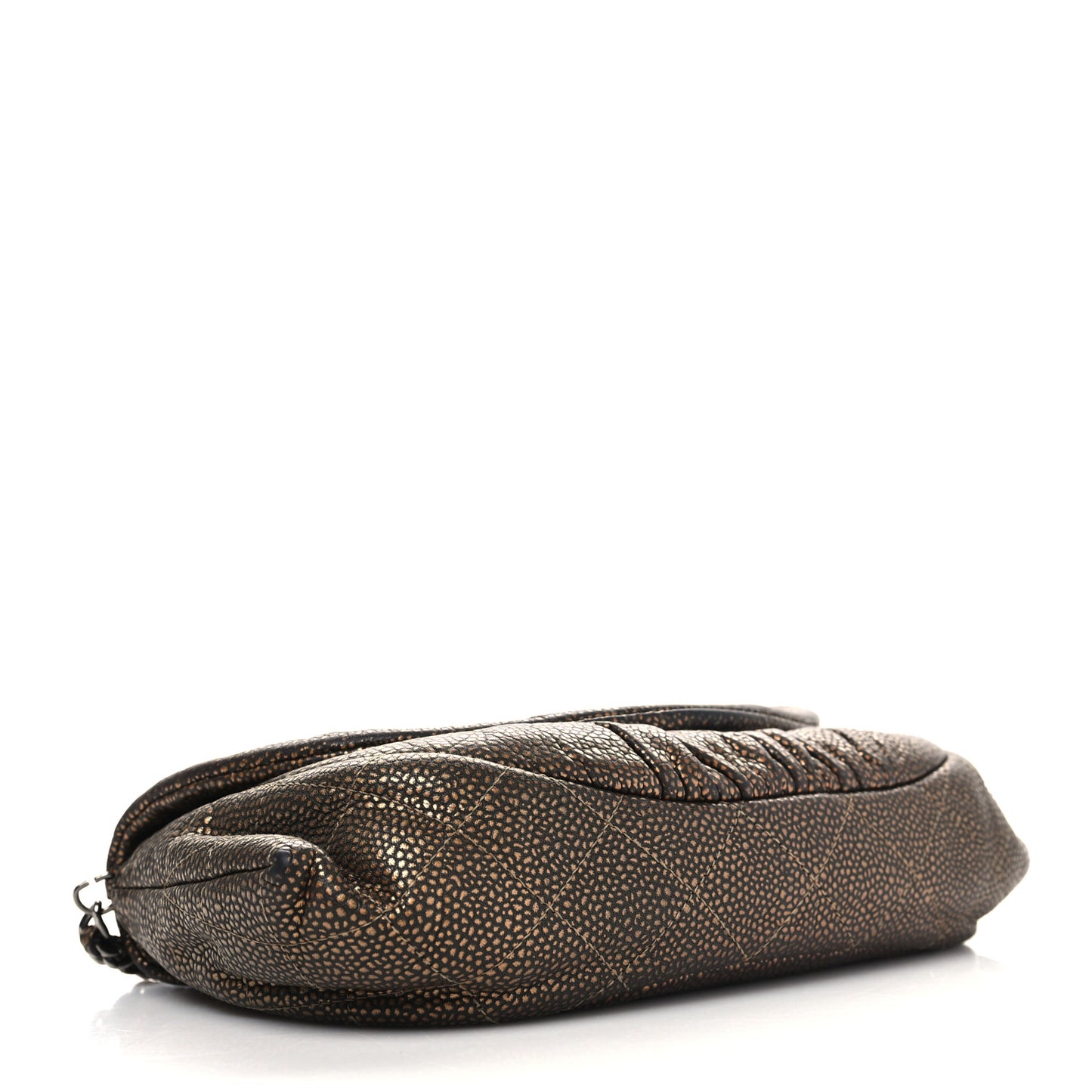 Metallic Caviar Half Moon Wallet On Chain WOC Bronze