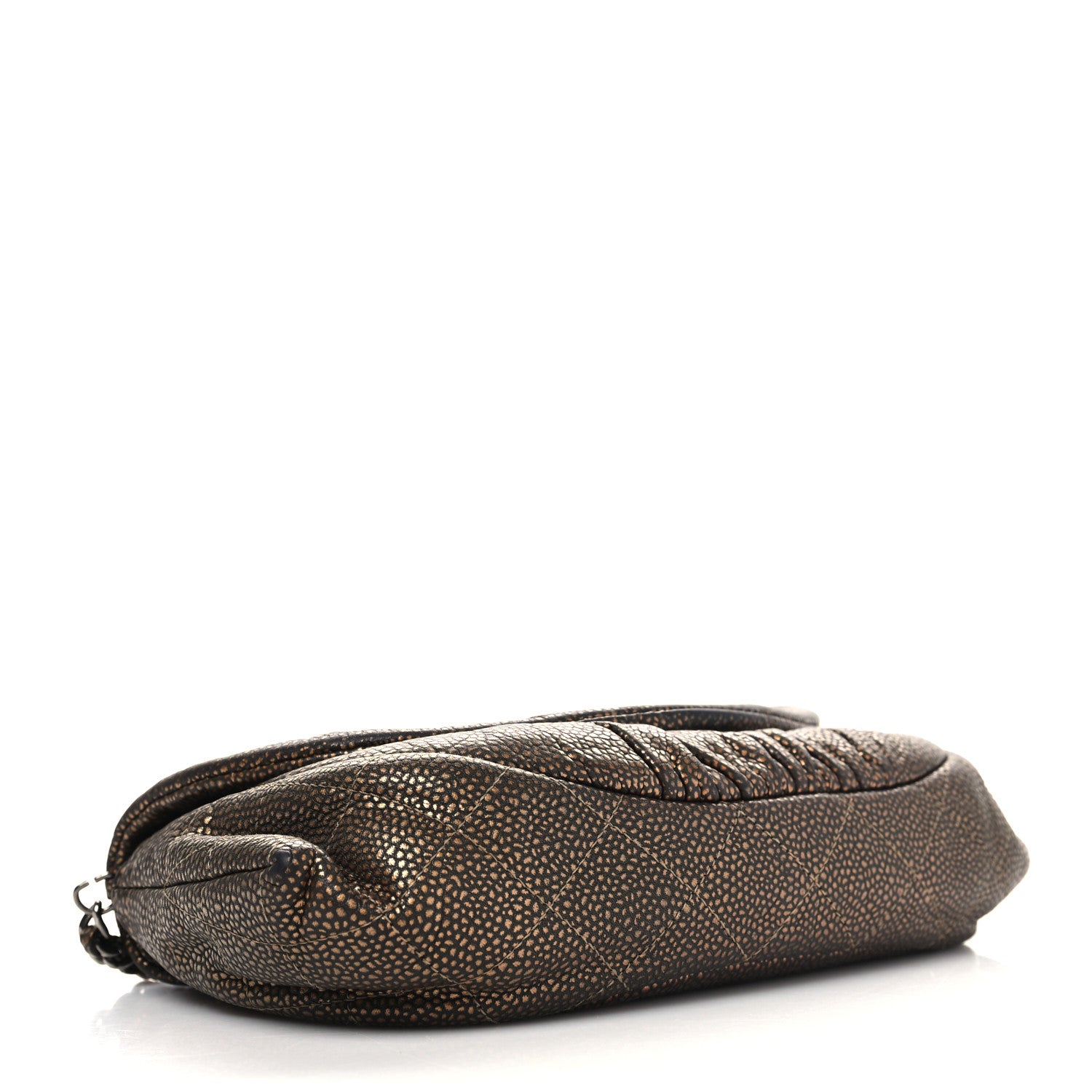 Chanel Metallic Caviar Half Moon Wallet On Chain WOC Bronze 4 of 15
