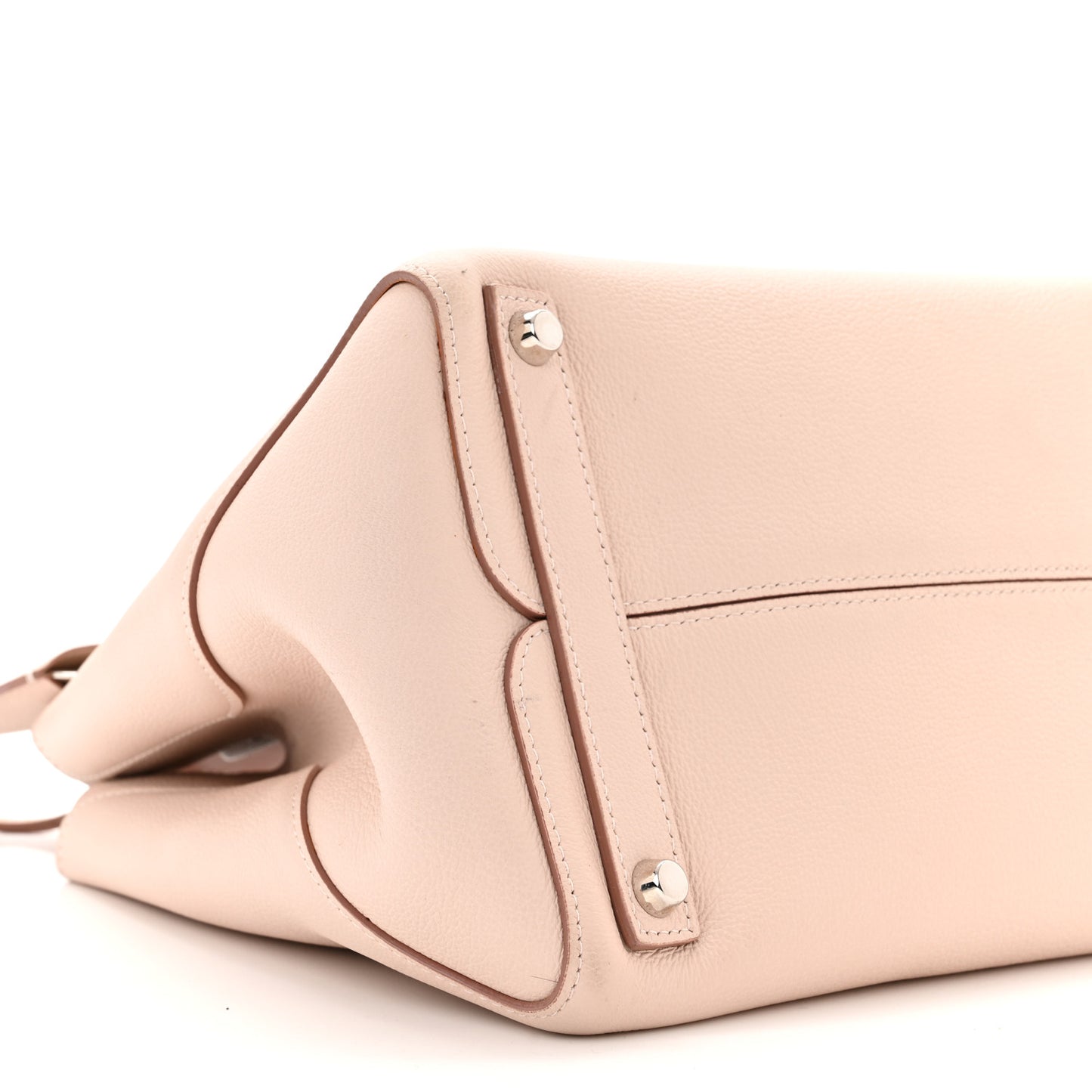 Supple Grained Calfskin Medium Open Bar Tote Rose Poudre