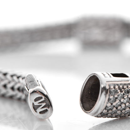 John Hardy Sterling Silver 18K Gold Pave Diamond Medium Classic Chain Station Clasp Bracelet 4 of 6
