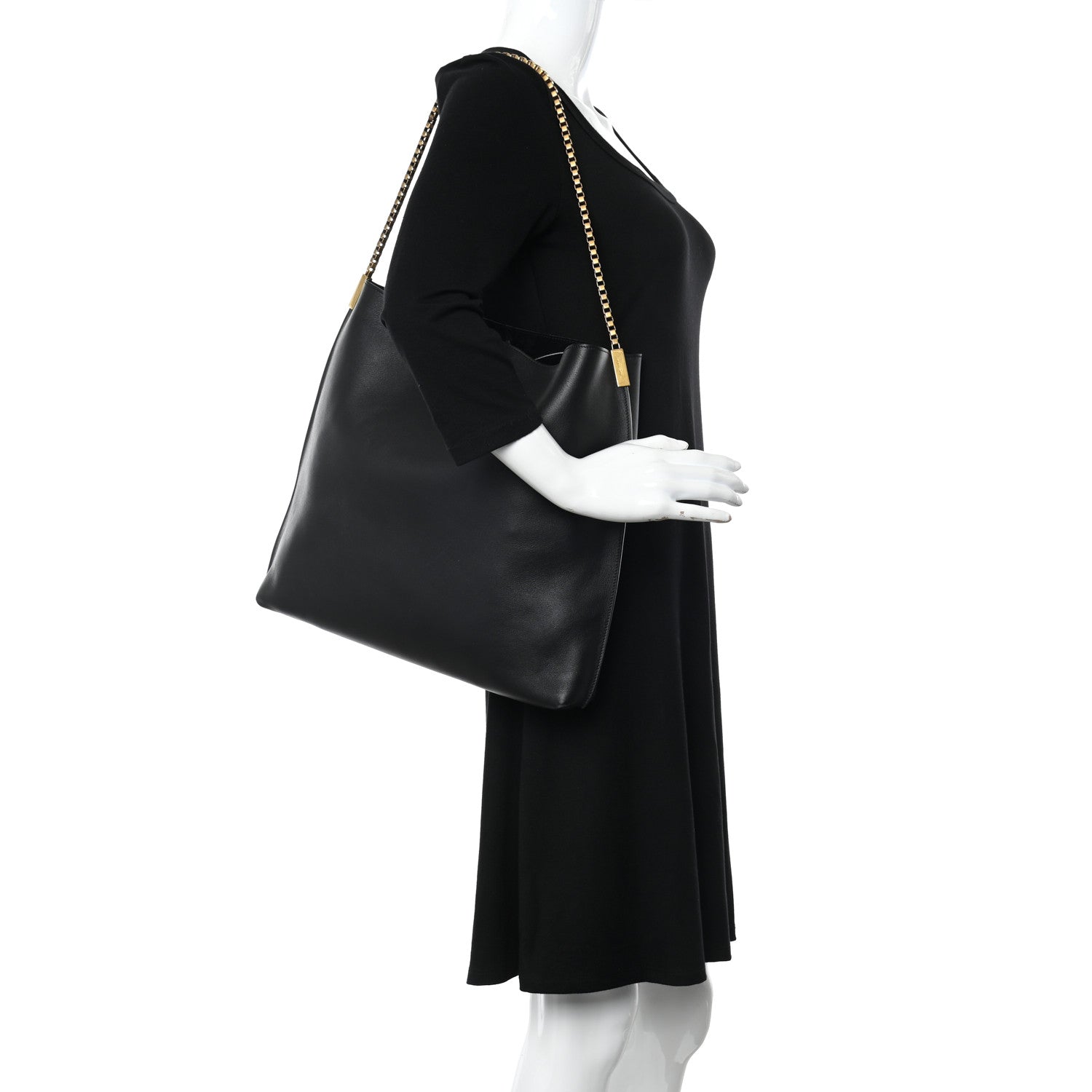 Saint Laurent Calfskin Medium Suzanne Hobo Black 2 of 12